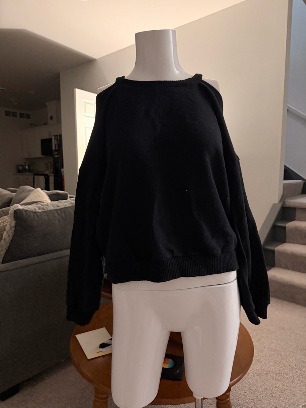 Anthropologie Black Off-the-Shoulder Women's Sweater